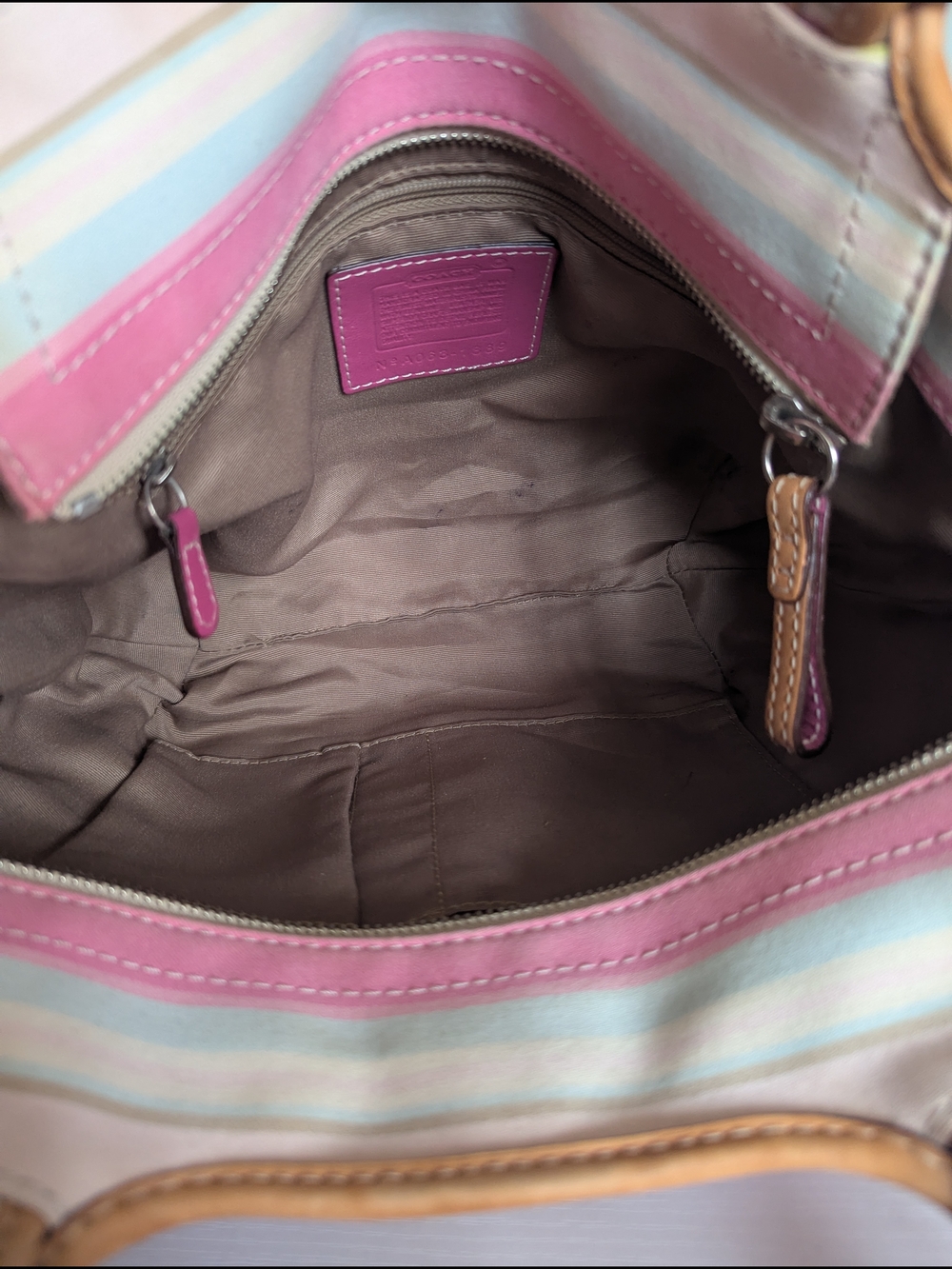 Coach Soho Twill Stripe Small Tote, a vintage - Picture 9 of 12